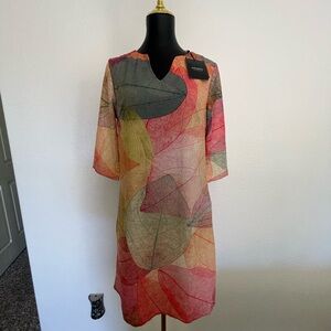 Colorful Leaf Pattern Dress